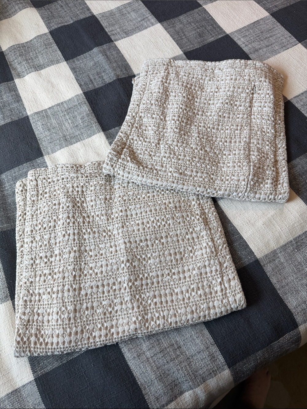 Crate&Barrel Cream Crochet Accent Pillow Cover